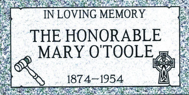 Grave-Marker_Mary_O'Toole,_Municipal_Judge